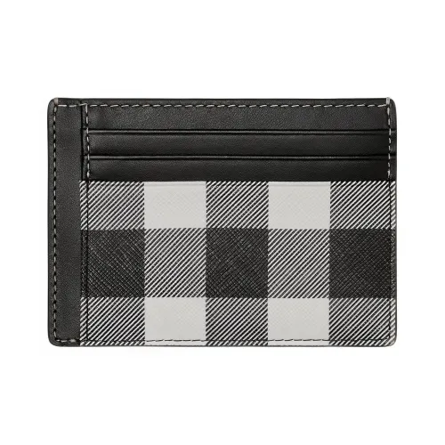 Burberry Leather Decoration Card Clip Card Holder Men's Black/White