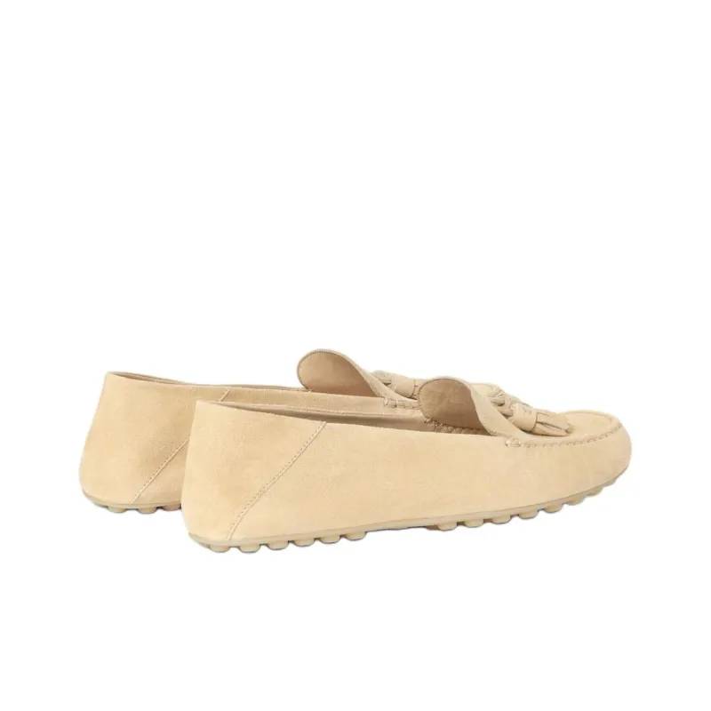 Loro Piana Gommino Loafers Women's Beige-4