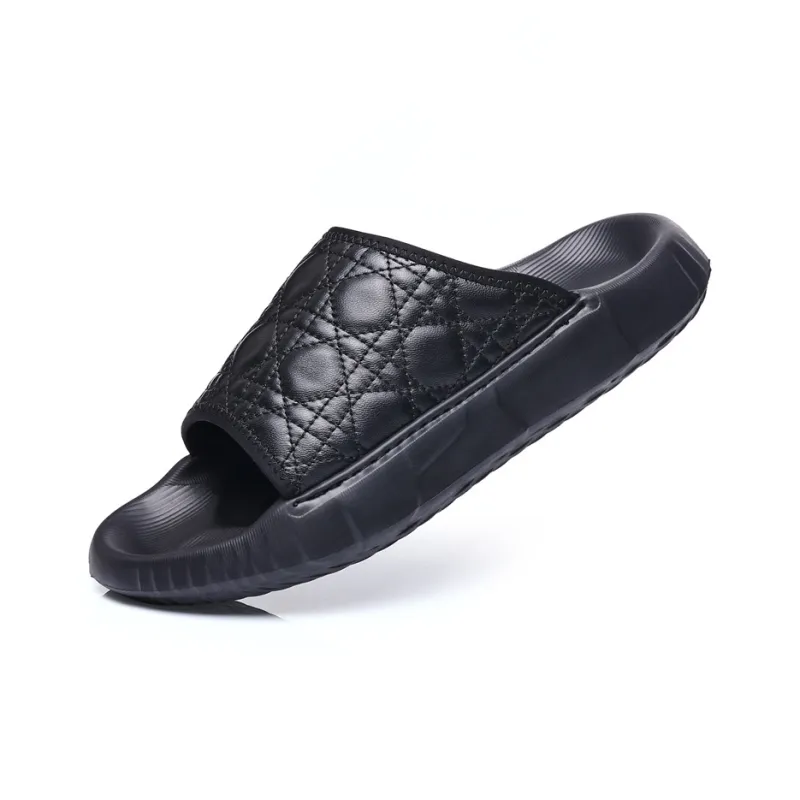 SHUPATE Slide Slippers Men Black/White-2