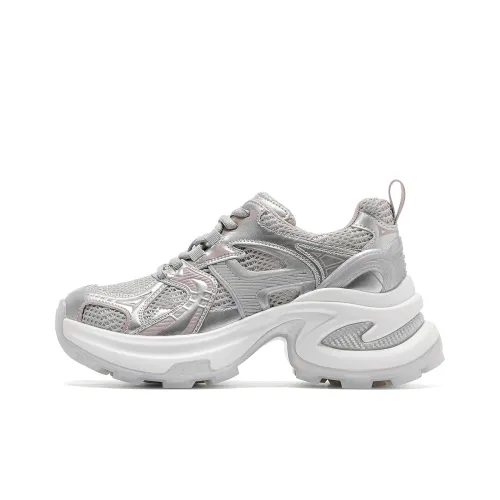 C°BANNER Chunky Sneakers Women's Low-Top Silver Pink