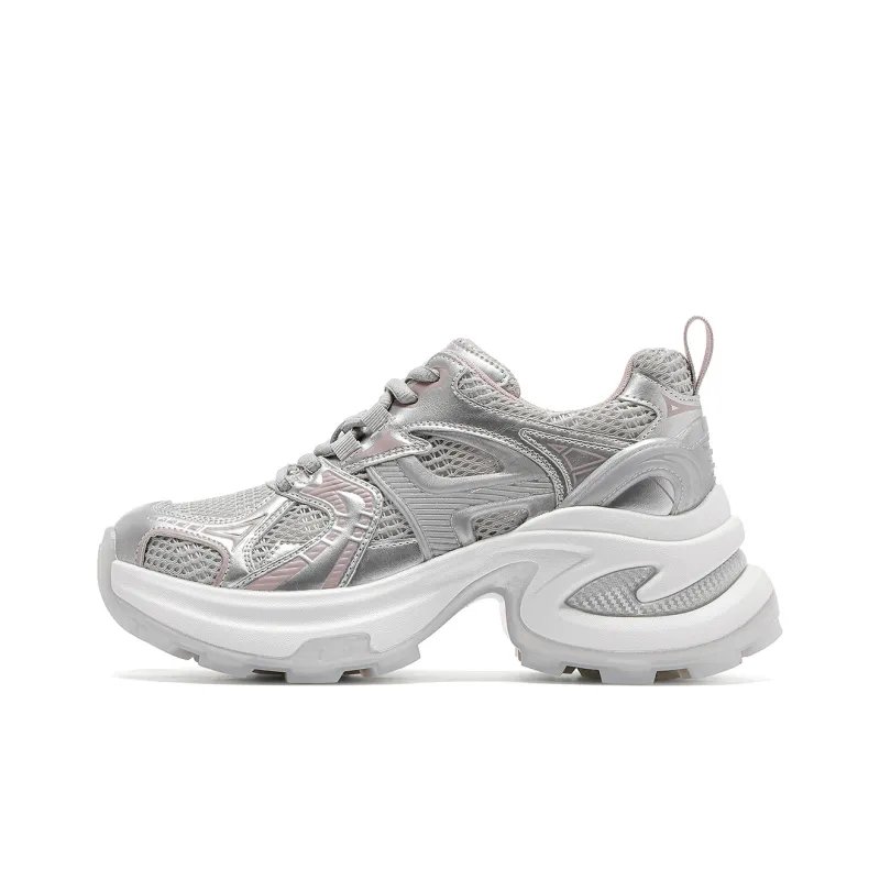 C°BANNER Low Top Chunky Sneakers Women's Silver Pink-0