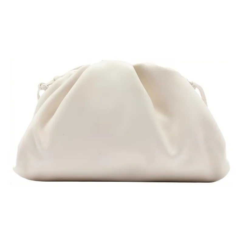 Bottega Veneta Smooth Calf Leather Cloud Bag Clutch Mini Women's White-3