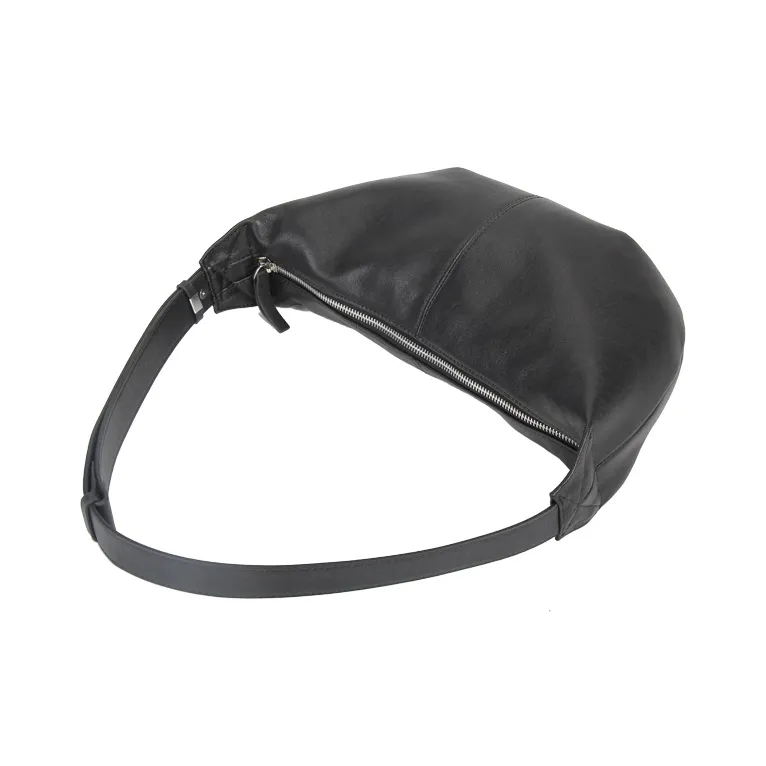 YOCAMU Cow Leather Shoulder Bag Hobo Bag Dumpling Bag Crossbody Bag Regular Women's Black/White/Silver-2