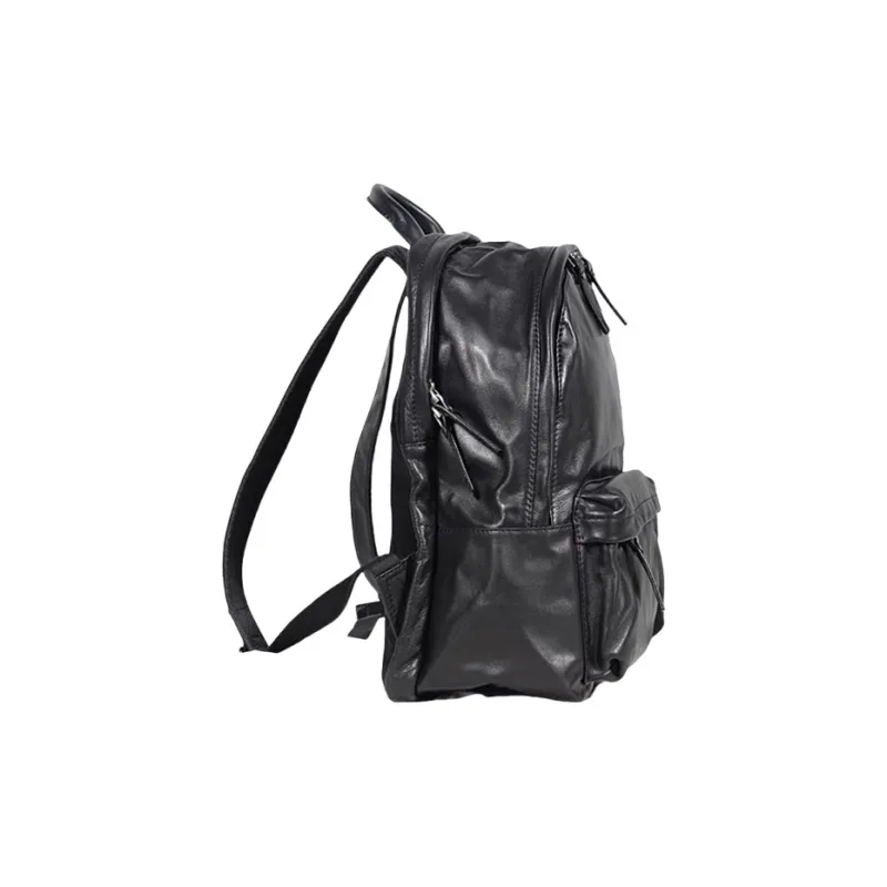 PULUWIRR Cow Leather Travel Bag Business Casual Backpack Unisex-4