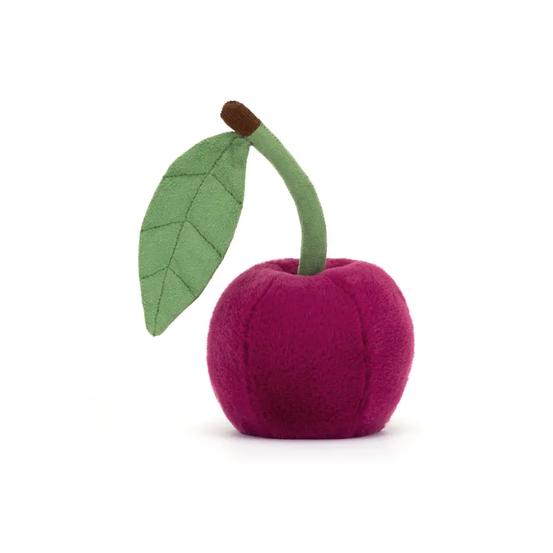 JELLYCAT Fun Food Collection Amuseables Cherry Cherry Cute Fruit Dolls Plush Doll 10cm Height In Sitting Posture-2