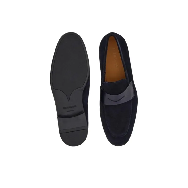 Ferragamo Loafers Men Blue-4
