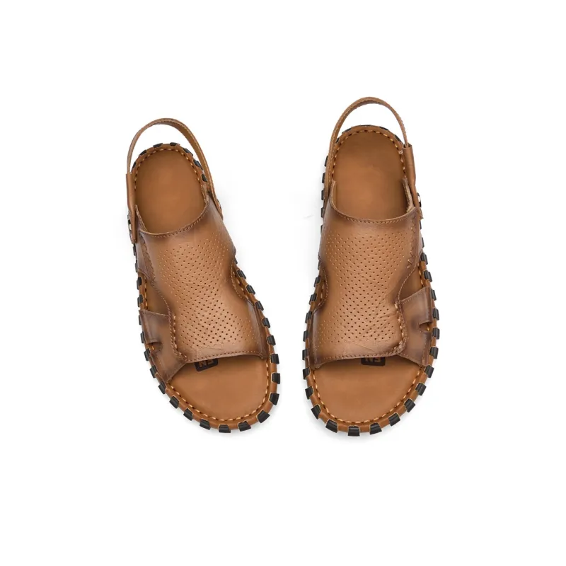 XIMO BULL Beach Sandals Men Khaki/Dark Brown-1