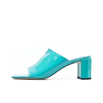 By Far Katya Croco-embossed Mules