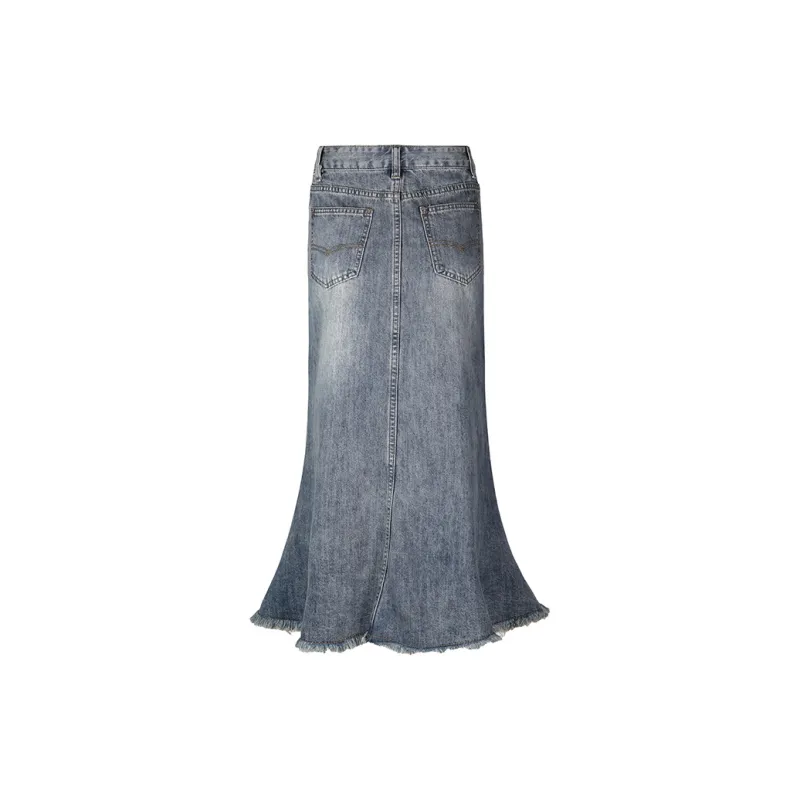 Wen Shan Denim Long Skirt Women's-8