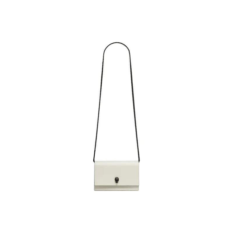 Alexander McQueen Skull Smooth Calf Leather Shoulder Bag, Crossbody Bag Small Size Women's Ivory-1