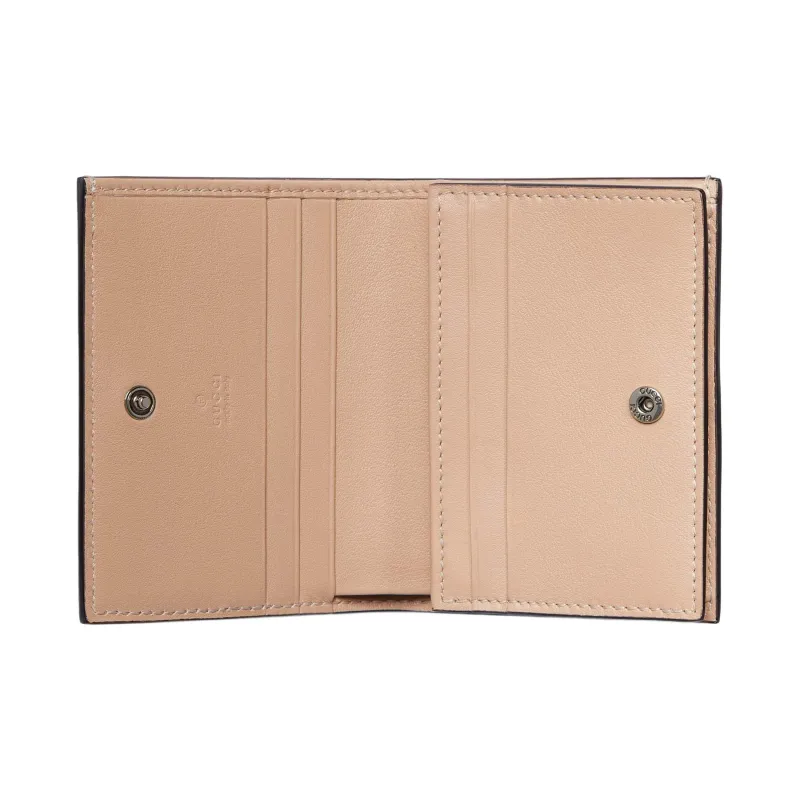GUCCI GG Marmont Canvas With Leather Card Holder Women's Ebony-3