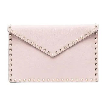 Valentino Calfskin Envelope Bag Clutches Women's Pink