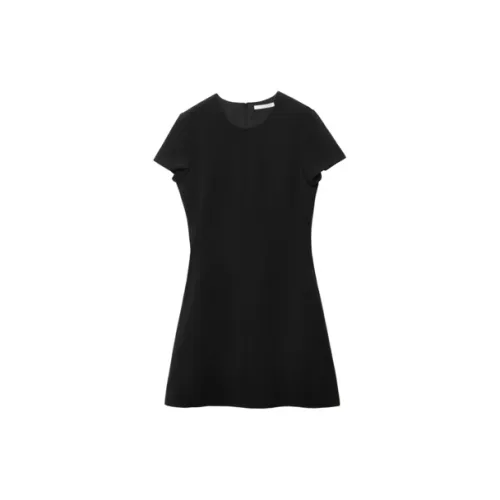 OVV Short-Sleeved Dresses Women's Black Pure Color 04