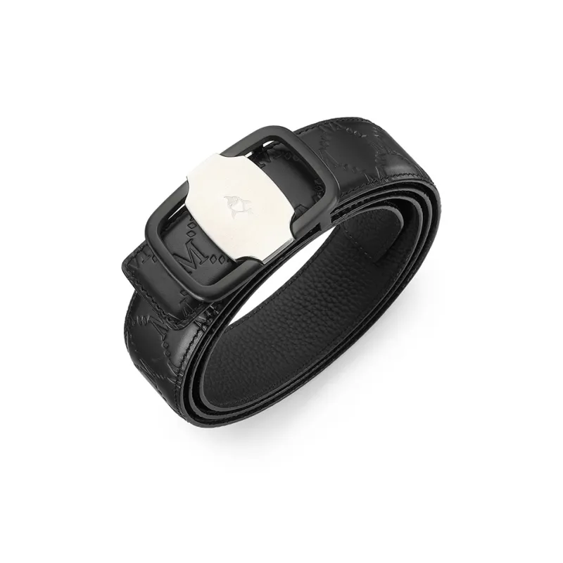 FAIRWHALE Fashion Smooth Buckle Head Layer Cow Leather Brand Texture Belt Men's Width 3.5CM-4