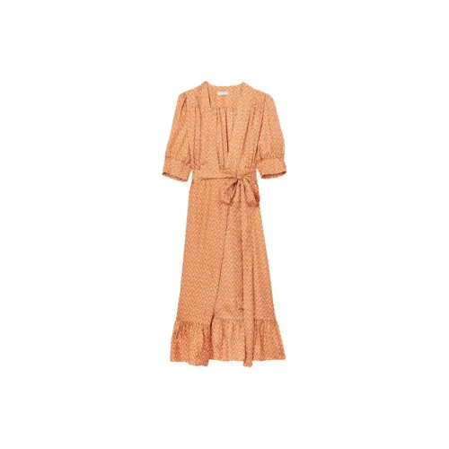 Sandro Short-Sleeved Dresses Women's Apricot Yellow