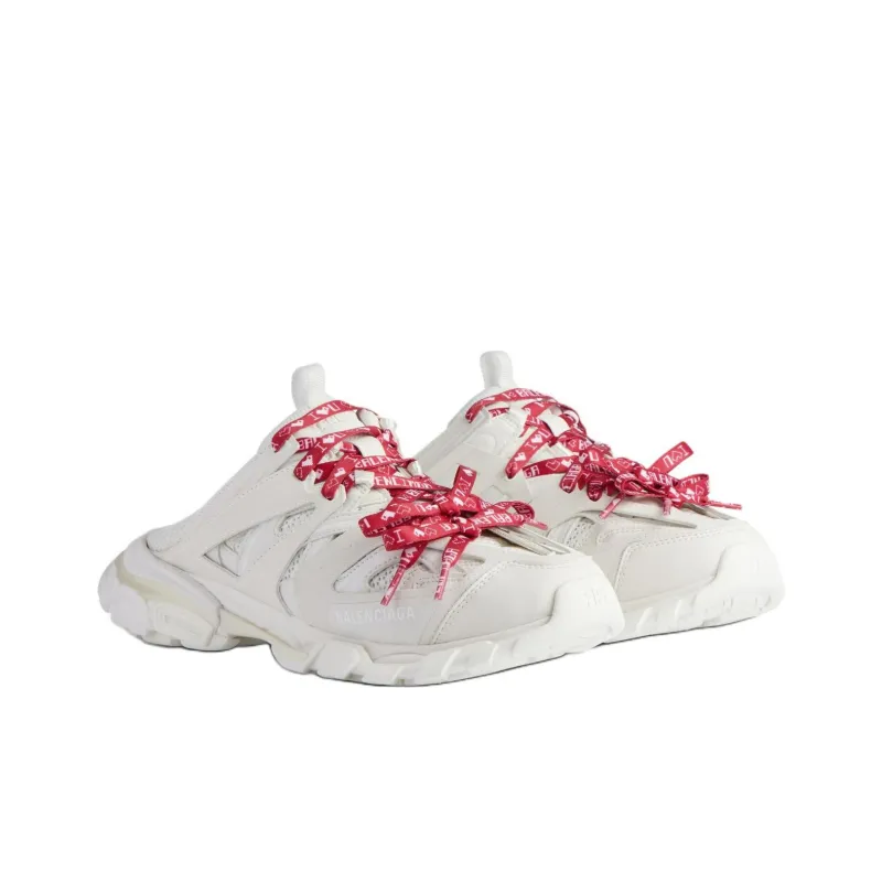 Balenciaga Track Mules 'White Red' Women's-2