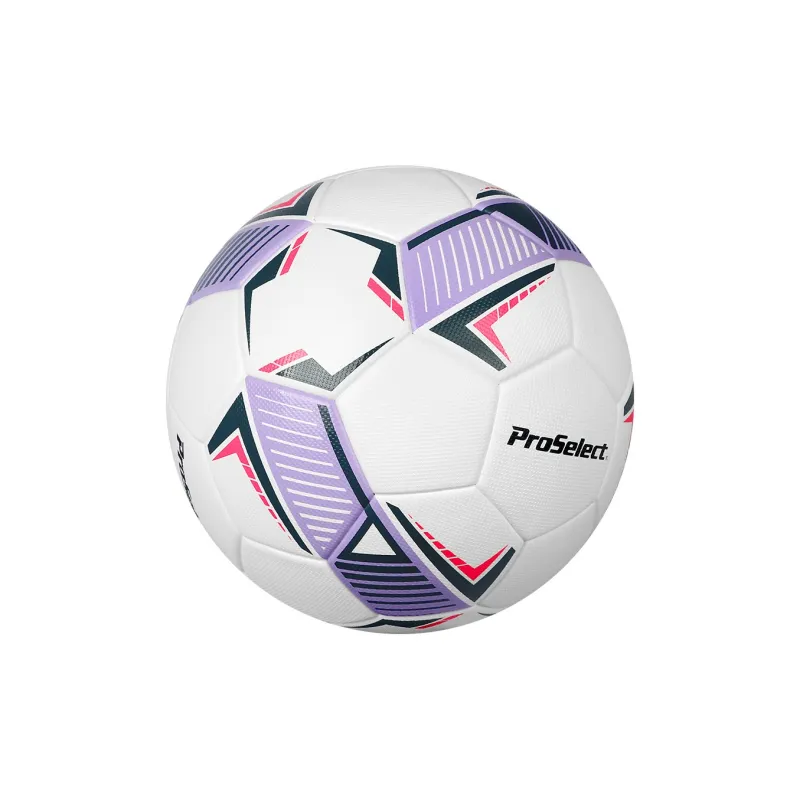 ProSelect Size 5 Soccer PU Seamless Thermal bonding Unisex White Purple-2