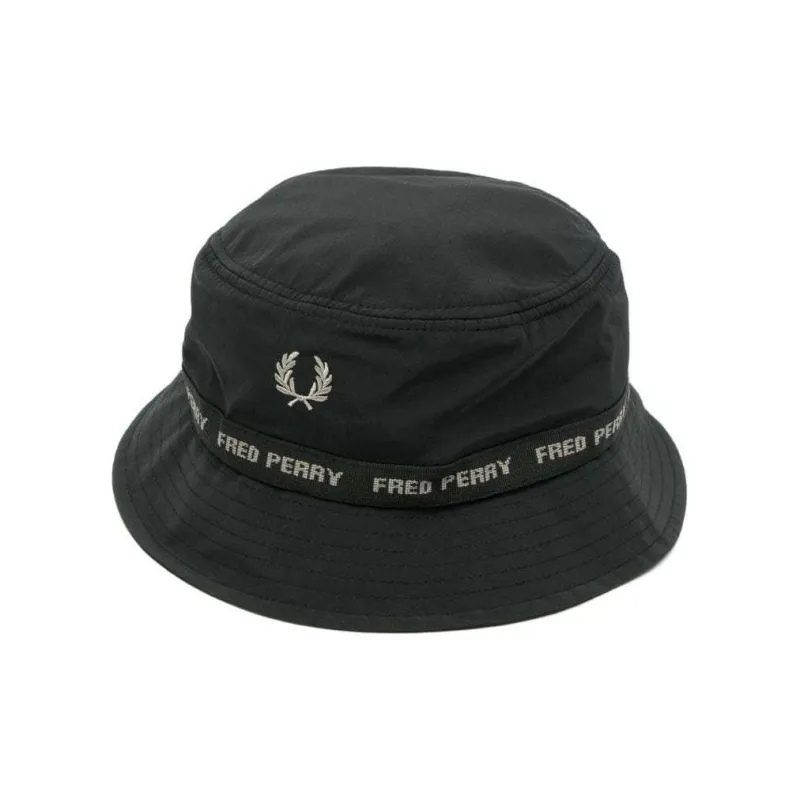 FRED PERRY Cotton Bucket Hats Men's Black-0
