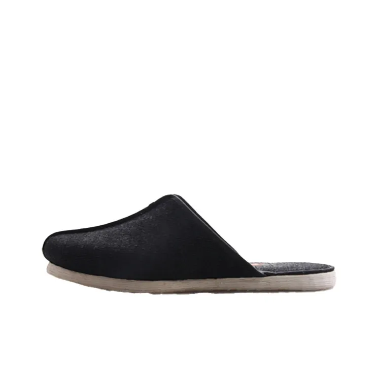Neiliansheng Multi Layer Sole Quiet Wrap toe Slippers Men's Black-0
