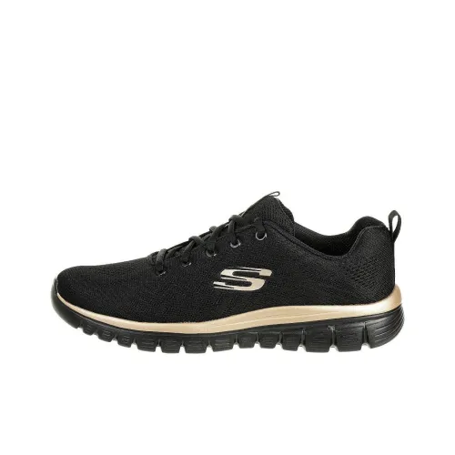 Skechers Graceful Get Connected Running Shoes Women's Low-Top Black/Rose Gold