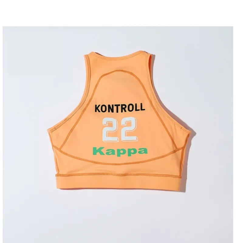 Kappa Sport Vests Women's Black Neon Orange Yellow-5