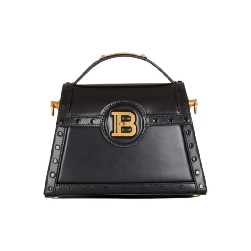 BALMAIN B-BUZZ Leather Shoulder Bag Crossbody Bag Women's Black-0