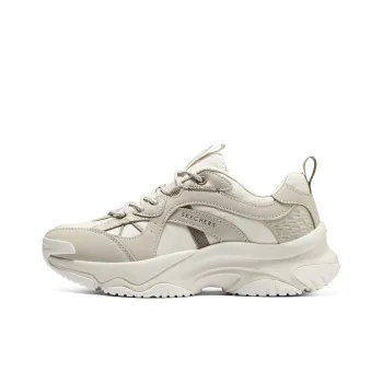 Skechers Durable Breathable Low Top Casual Running Shoes Women's Beige Gray