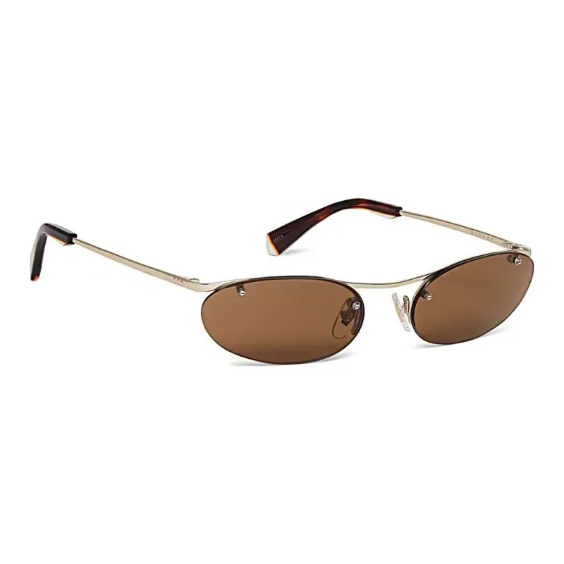 Sandro Metal Oval Sunglasses Women's Gold-1