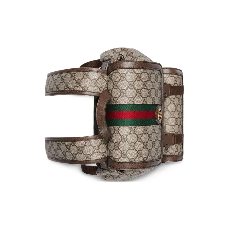 GUCCI Ophidia Canvas With Leather Binding Backpack Small Size Men's Brown-4