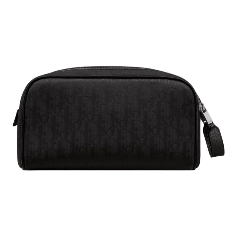 DIOR Recycled Nylon Handheld Toiletry Bag Men's Black-2