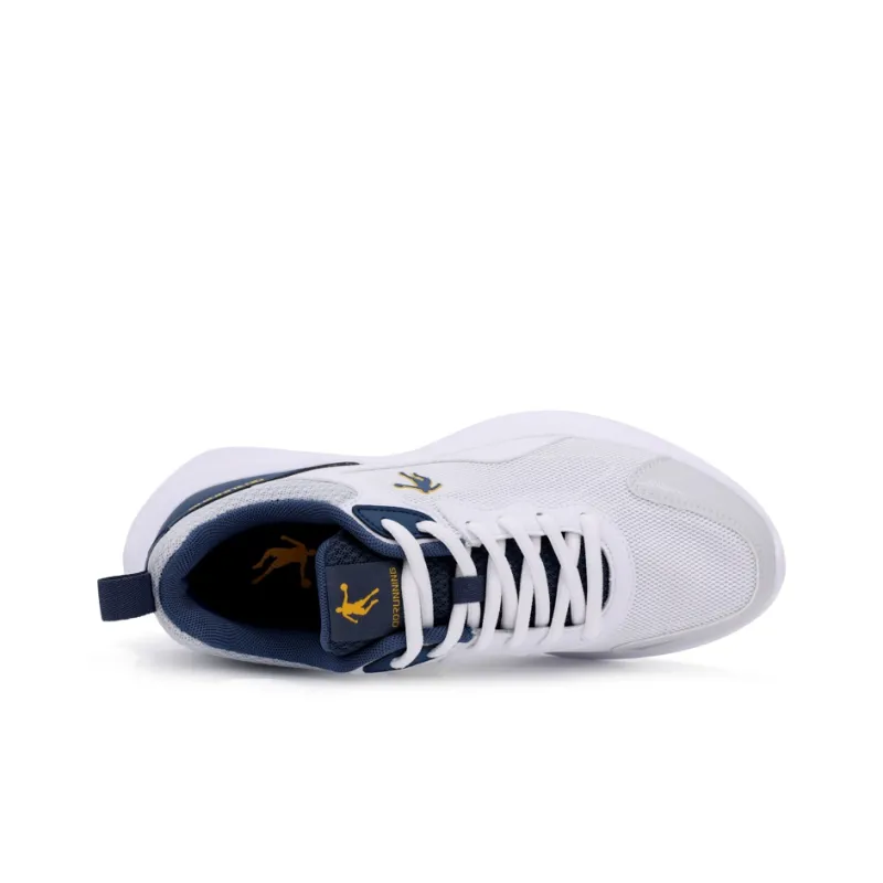 QIAODAN Cushioned Anti Slip Wear Resistant Breathable Lightweight Casual Running Shoes Men's White Gray Silver-2