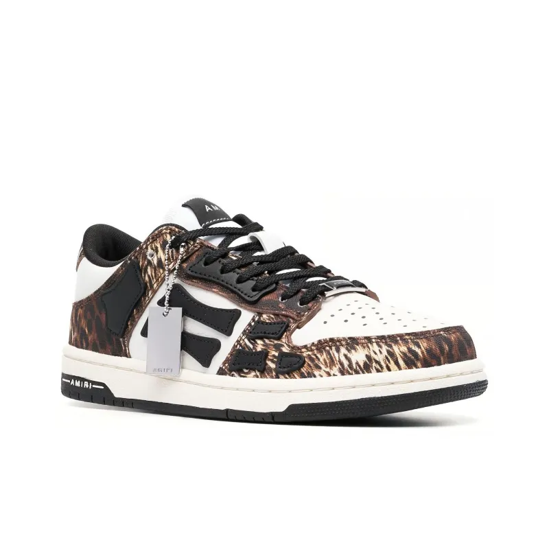 AMIRI Skel Top Low Leopard White Women's'ss-1