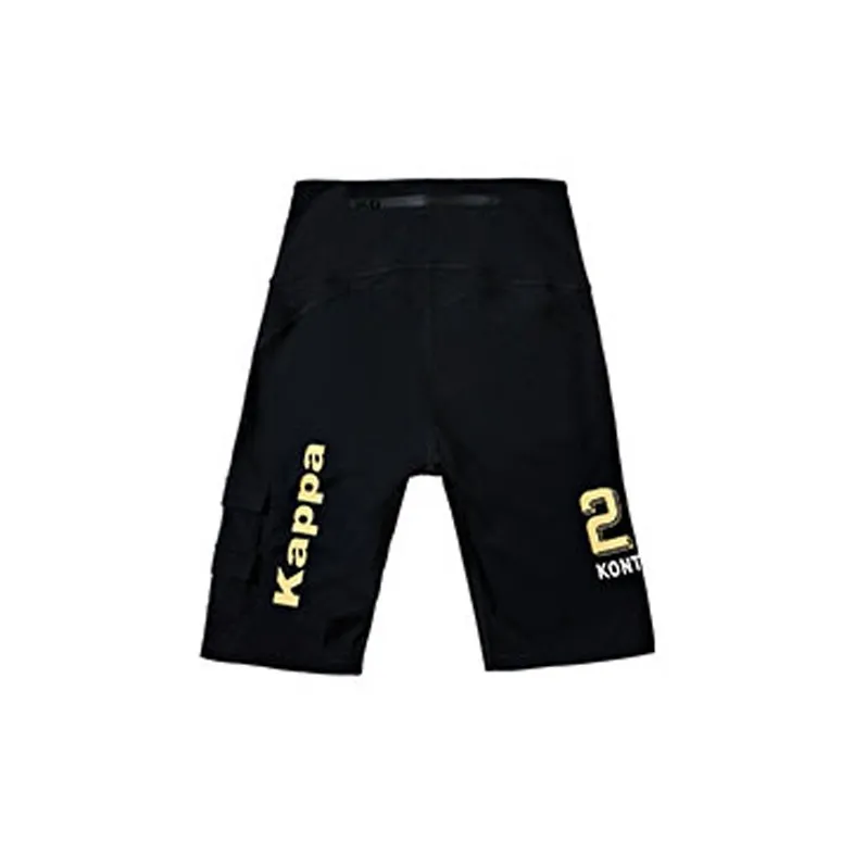 Kappa Sports Shorts Women's Black Neon Orange Yellow-1