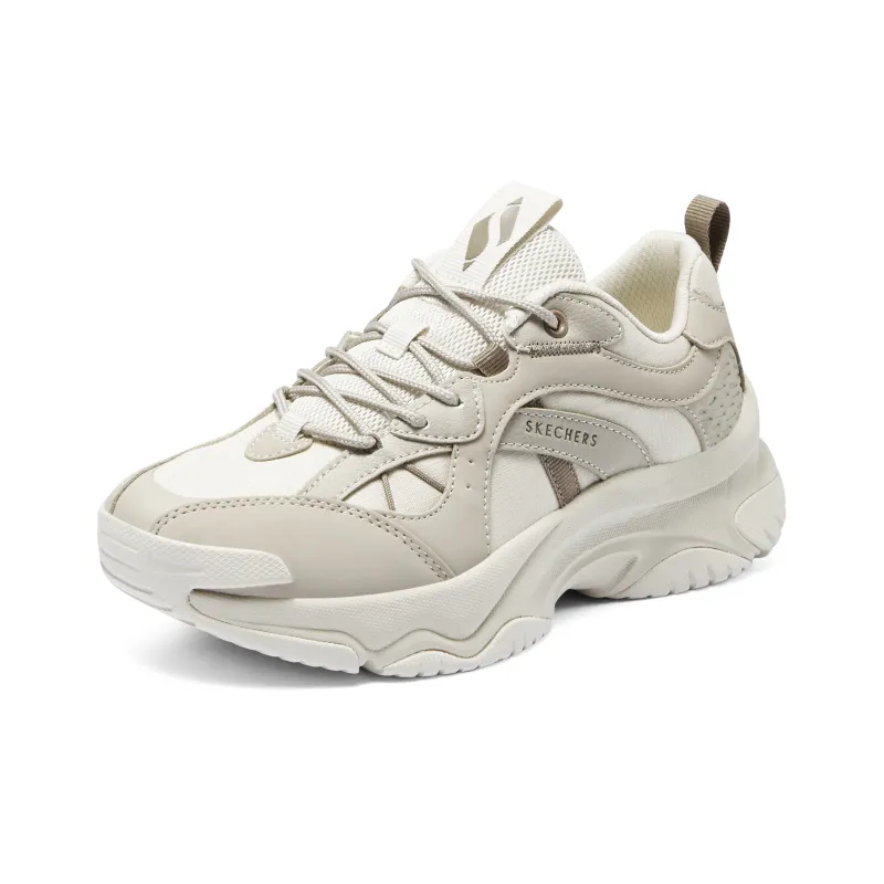 Skechers Durable Breathable Low-Top Casual Running Shoes Women's Beige Gray-2