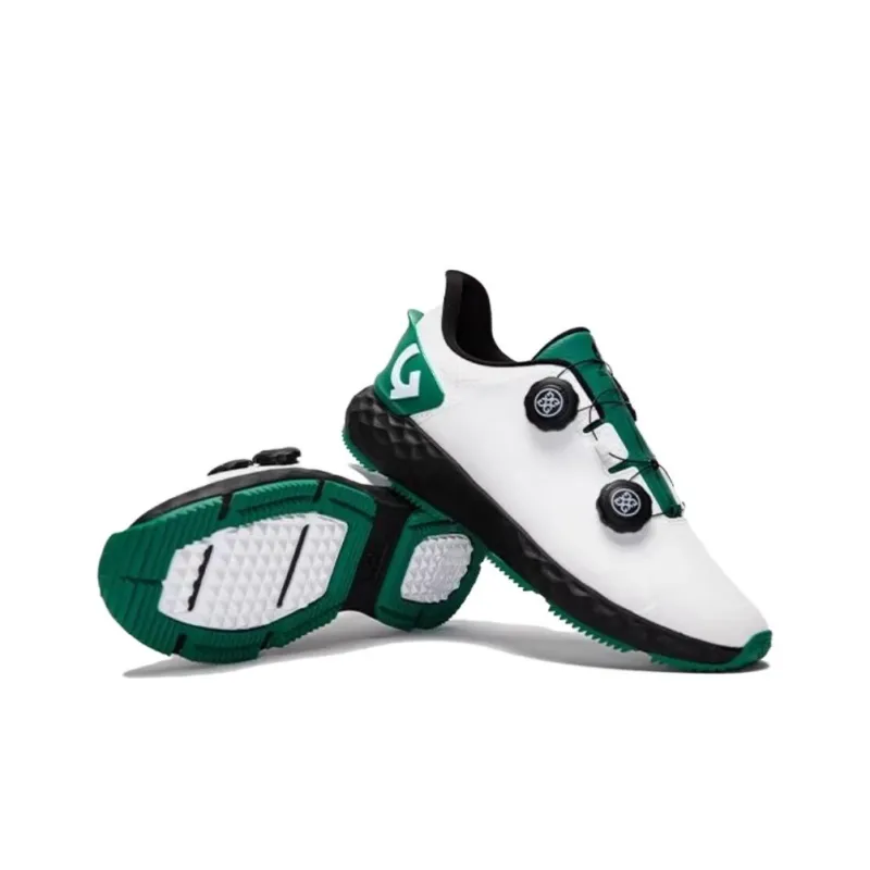 GFORE G/DRIVE Low Top Golf Shoes Men's White Green-2