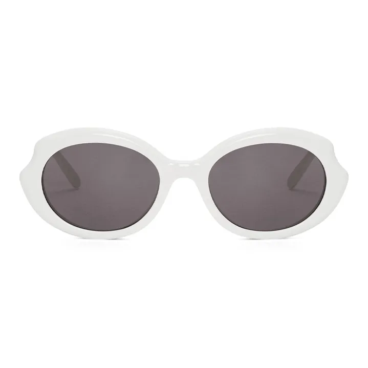 LOEWE Acetate Oval Sunglasses Women's White-1