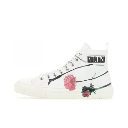 Valentino VLTN Casual Shoes Men Mid-Top Floral White