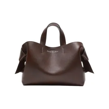 Acne Studios Musubi Tanned Leather Handbag Medium Size Women's Dark Brown