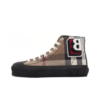 Burberry High Top Stylish Skateboarding Shoes Men's Plaid