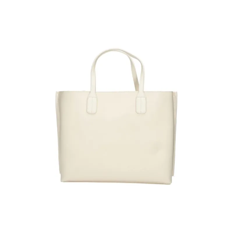 Tommy Hilfiger Eco Leather Tote Bag Shopping Bag Shoulder Bag Handbag Women's Beige-3