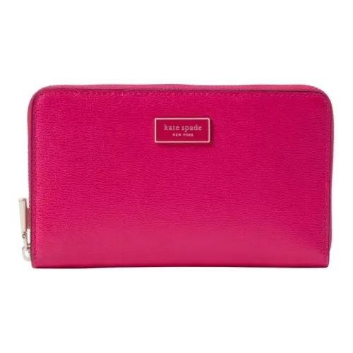 Kate Spade Katy Textured Leather Wallet Medium Size Women's Overripe Plum Color