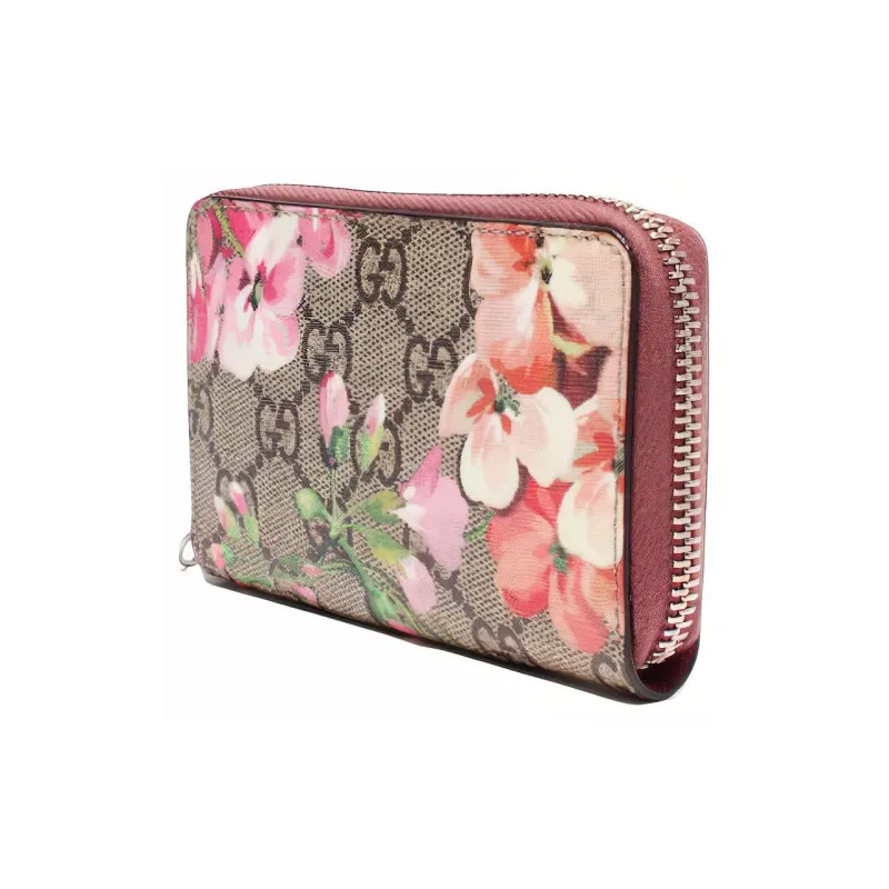 GUCCI Geranium Print Canvas With Leather Wallet Women's Ebony/Pink-2