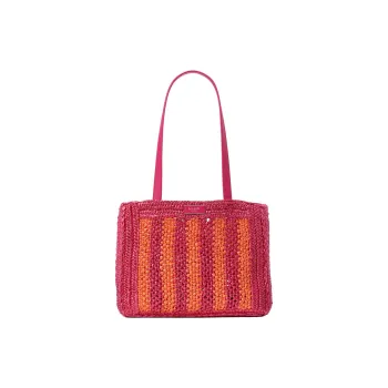 Kate Spade Raffia Tote Bag Shopping Bag Shoulder Bag Handbag Large Size Women's Pink Multicolor