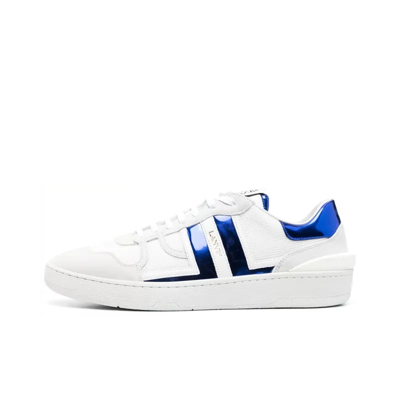 Lanvin Clay Abrasion Resistant Low Top Skateboard Shoes Men's White Blue-0
