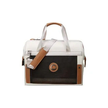 DELSEY Recycled Polyester Shoulder Bag Crossbody Bag Handbag Regular Unisex White & Brown
