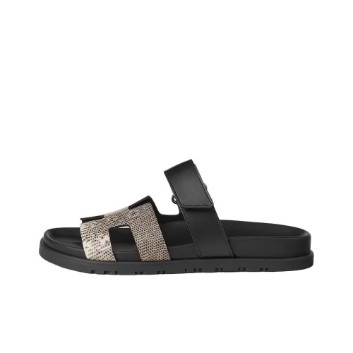 HERMES Chypre Slide Slippers Women's Black