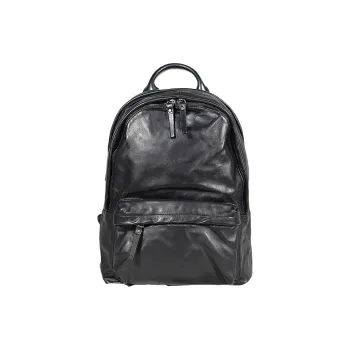 PULUWIRR Cow Leather Travel Bag Business Casual Backpack Unisex