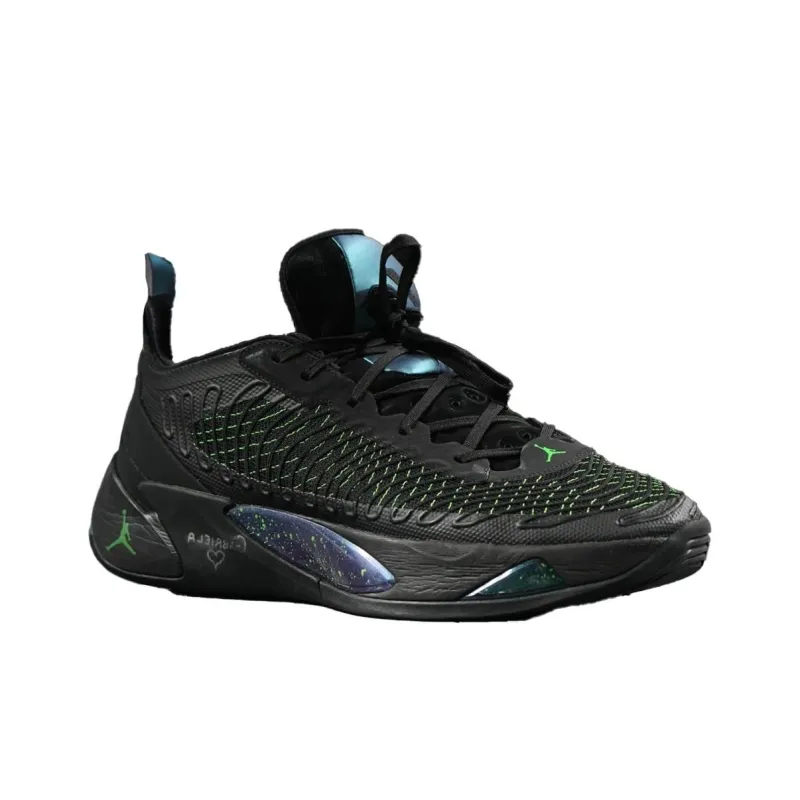 Jordan Luka 1 Low Top Basketball Shoes Men's Black Green-1