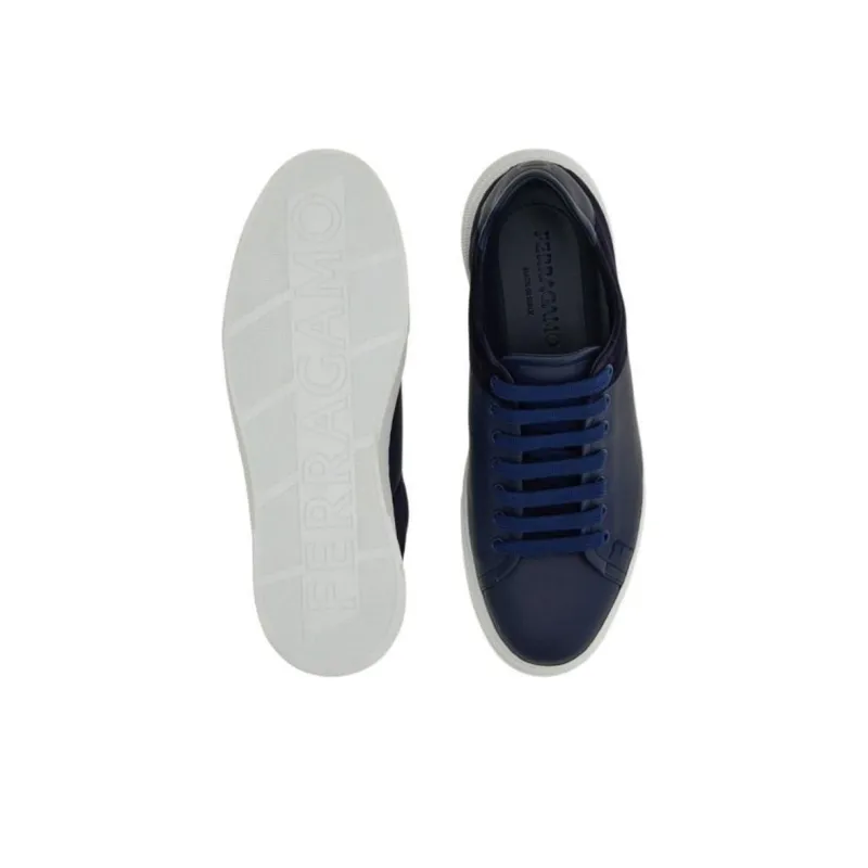 FERRAGAMO Low Top Skateboard Shoes Men's Blue-4