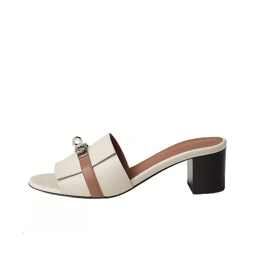 HERMES Gigi Slide Slippers Women's Beige